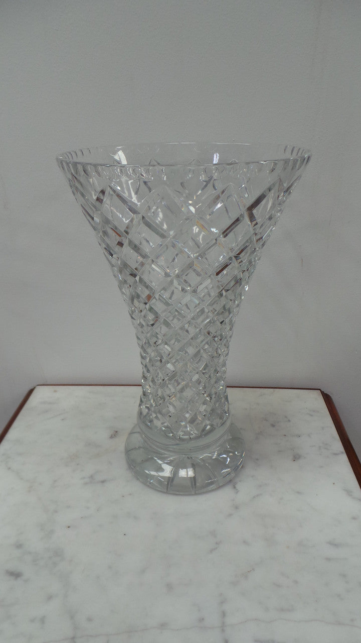 A Large Heavy Vintage Crystal Vase
