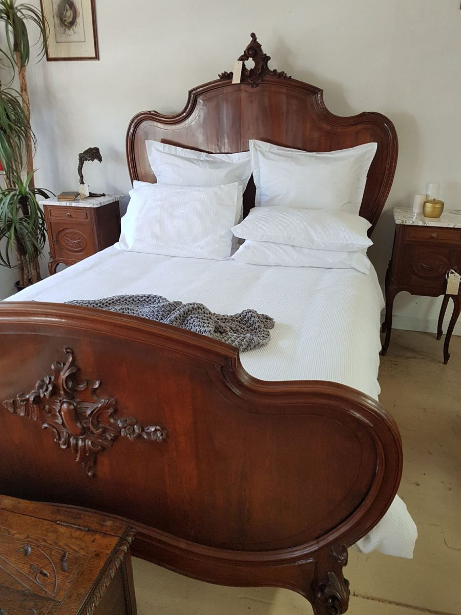 French Walnut Louis XV Style Bed