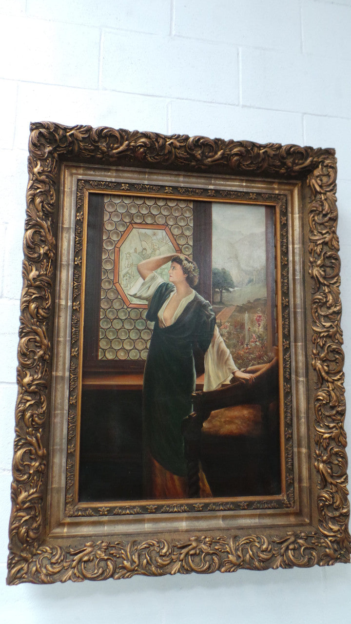 Sensational Antique Oil Painting On Canvas