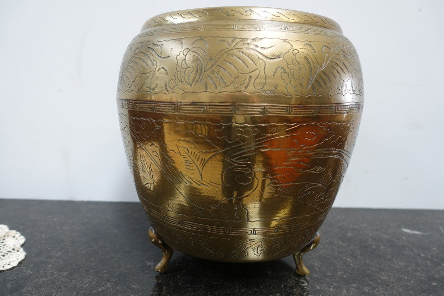 Edwardian Brass Chinese Pot