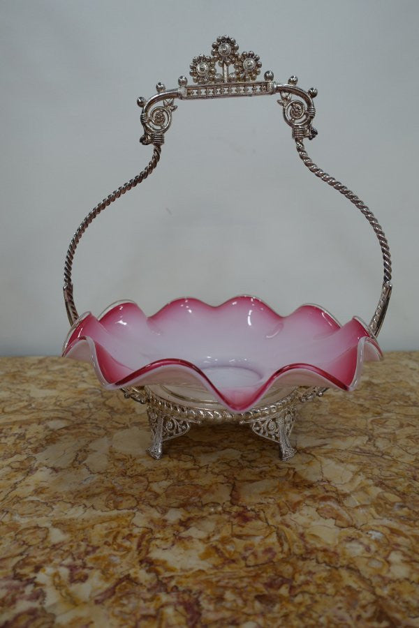 Victorian Glass Satin Ruby Bowl