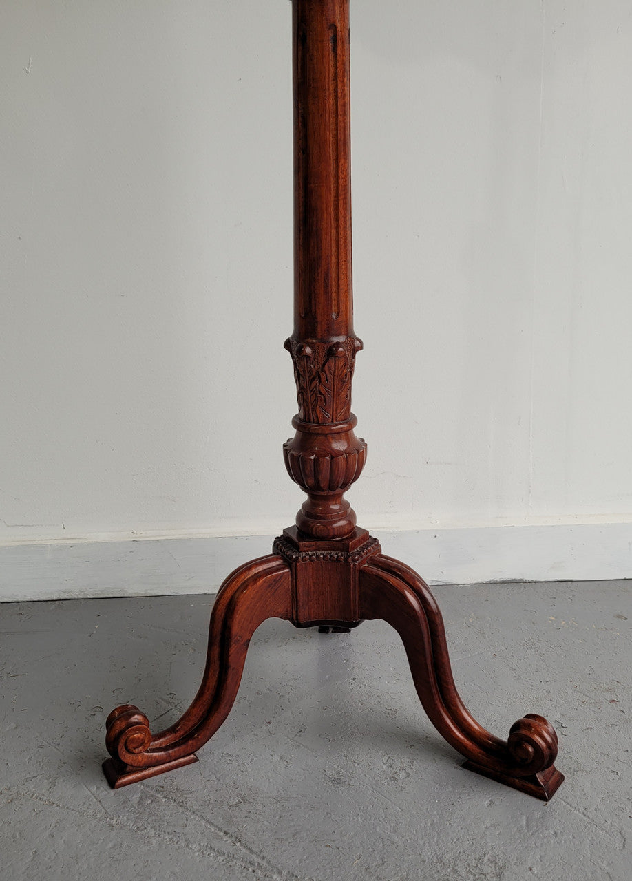 Elegant Mahogany and brass carved reproduction music stand excellent condition.
