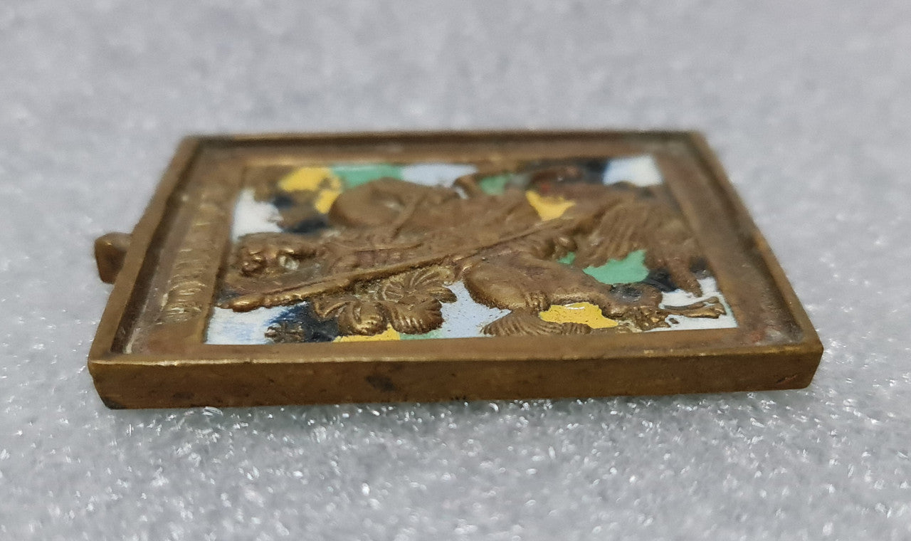 Interesting Russian metal and enamel icon of St George 19th Century. In good original condition.