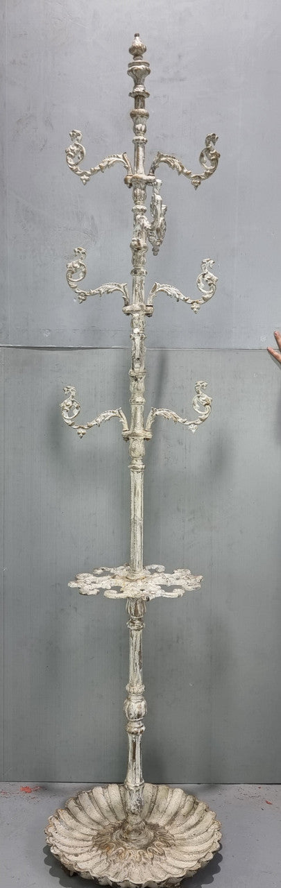 Lovely Antique French cast iron hat /coat/umbrella stand with ten arms, and in good original detailed condition.