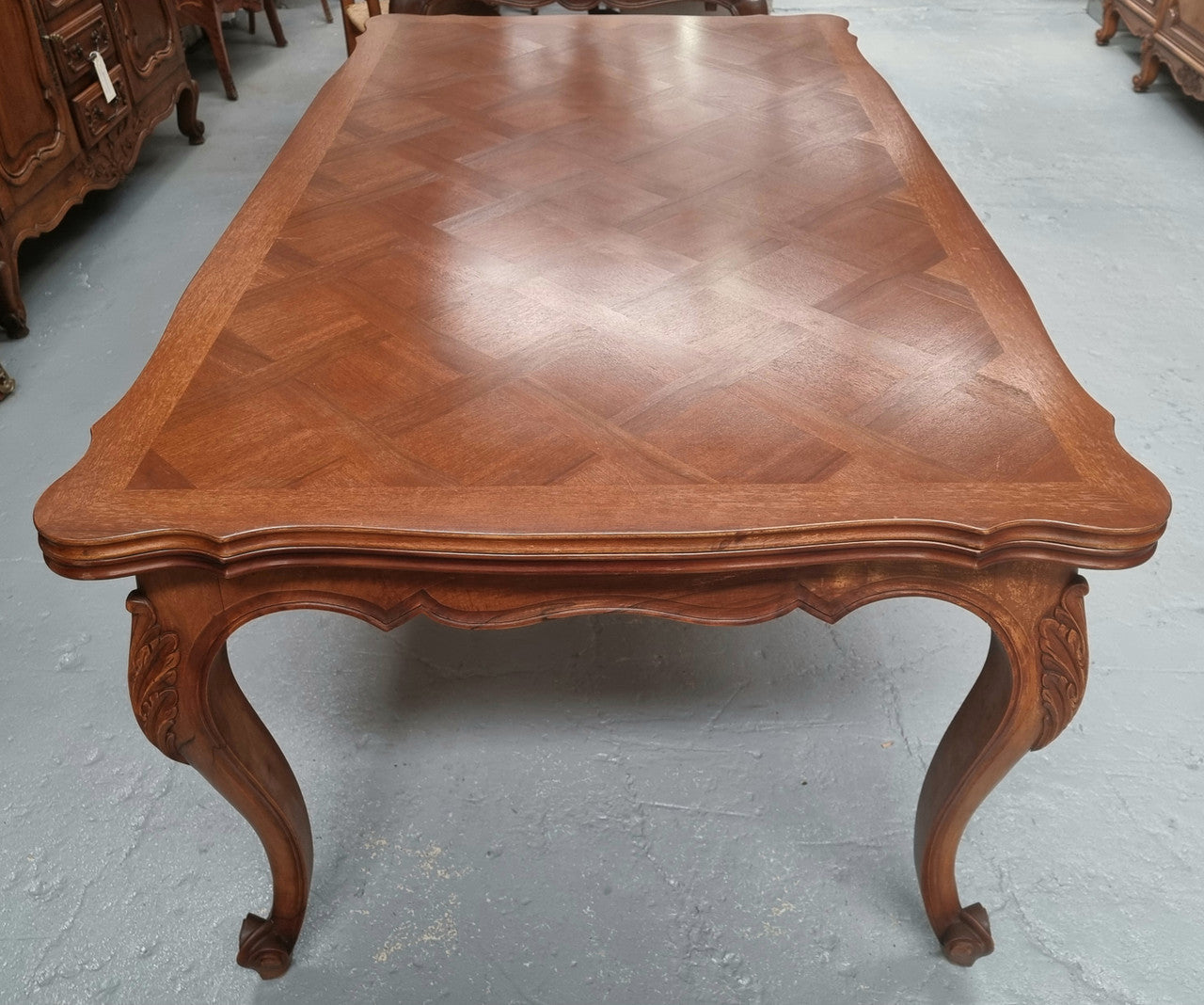 Louis XV Style Parquetry Top Extension Table