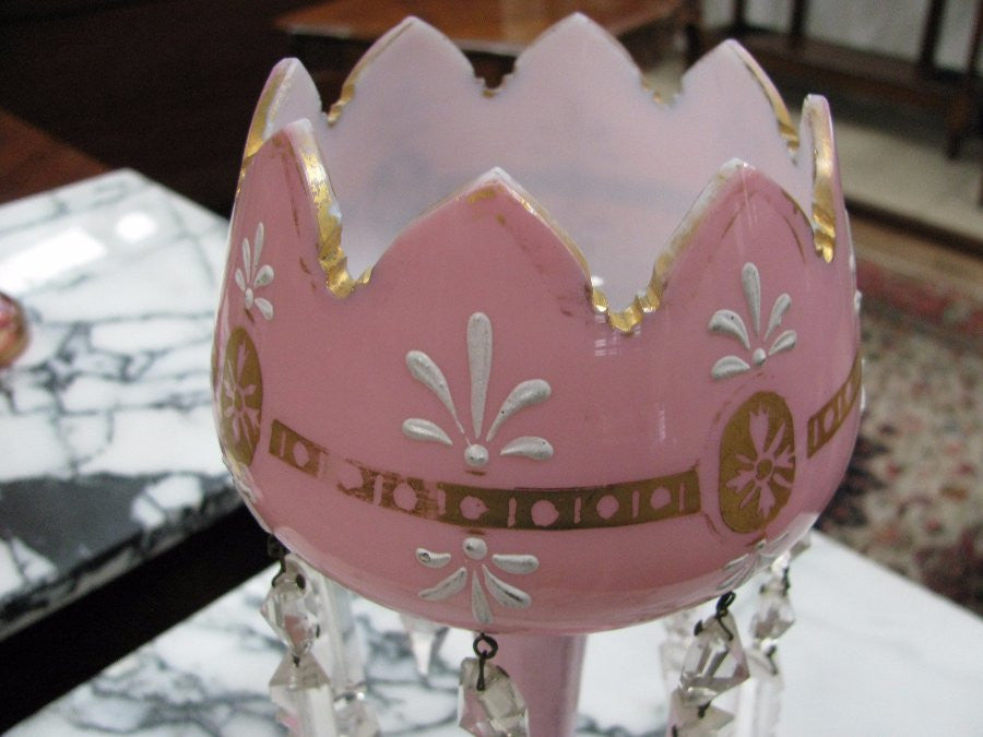 Victorian Milk Glass Lustre