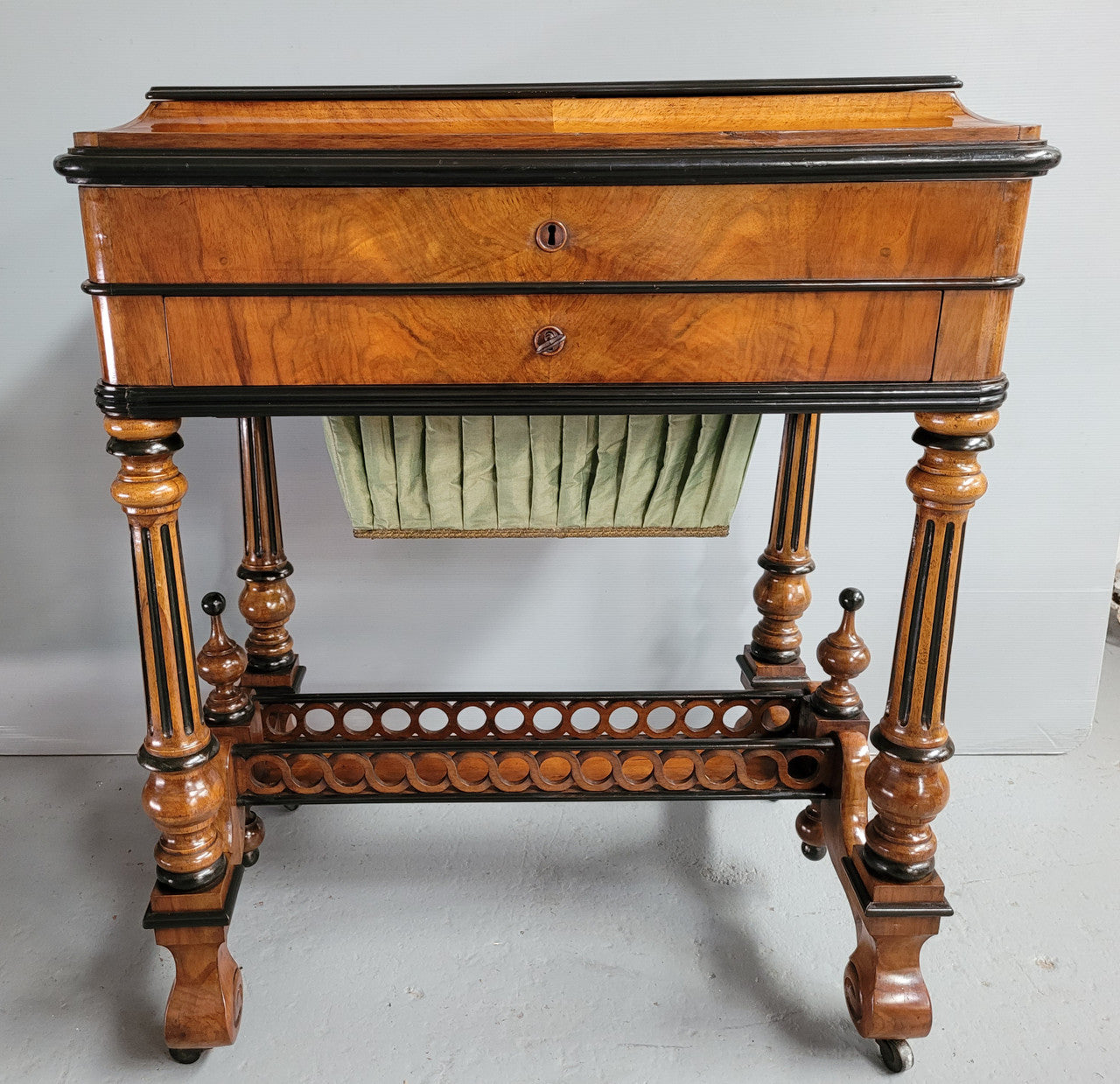 French 19th Century Mahogany & Ebonised Sewing/Work Table