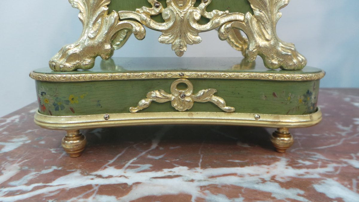 French 19th Century Hand Painted Mantle Clock