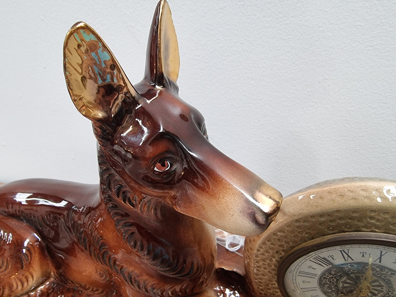 Vintage “Jema Holland 461”Ceramic Dog With Clock
