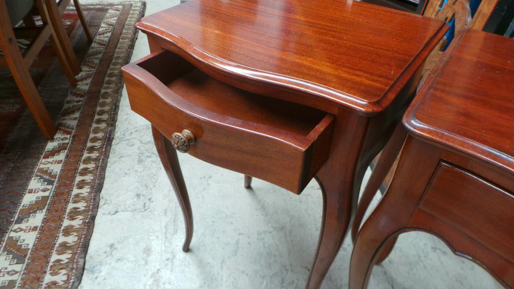 Pair of French Style Mahogany Bedside Cabinets