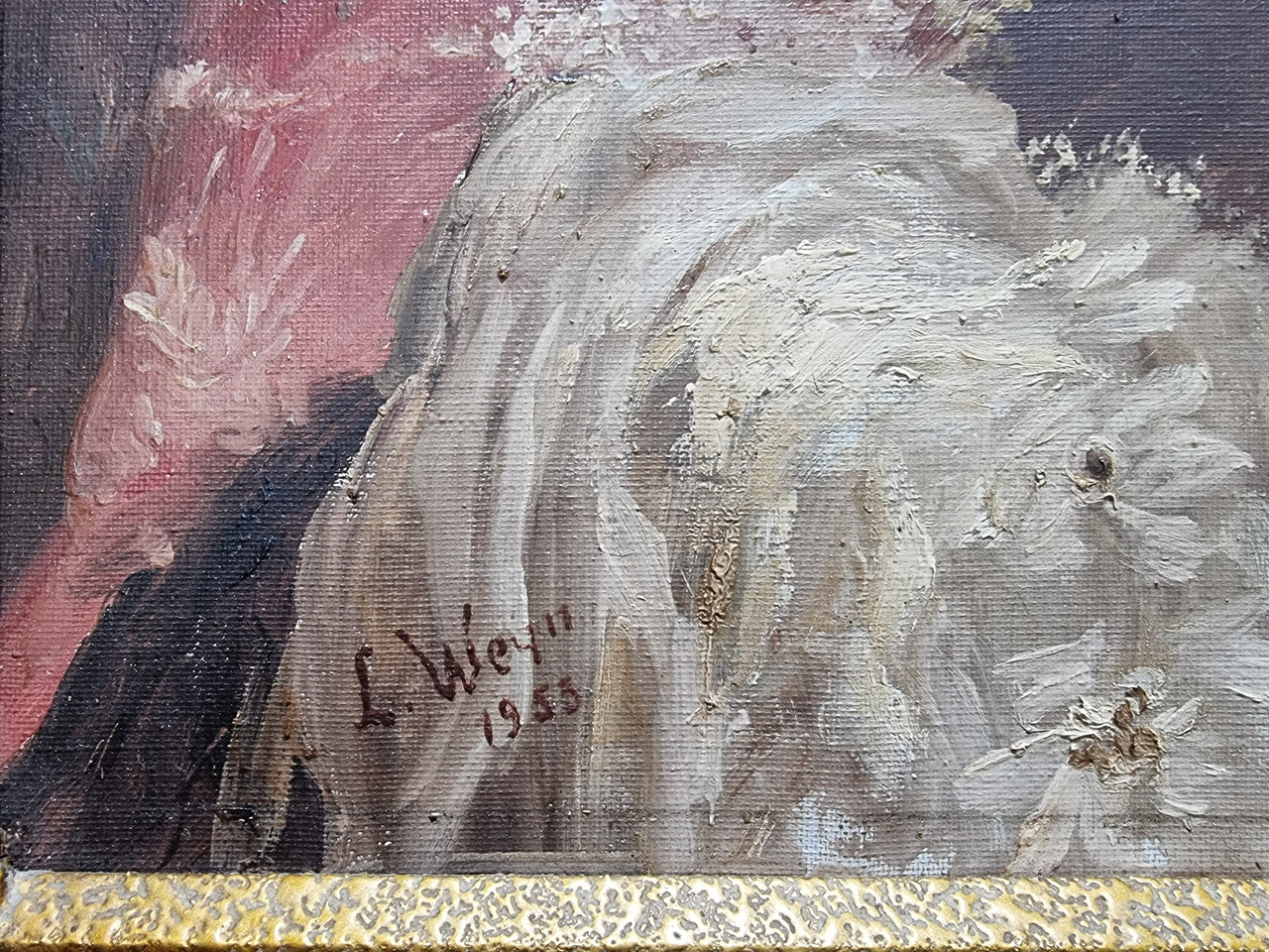 Stunning signed French oil on canvas of "The Serenade". In original gilt frame and is in good original condition.