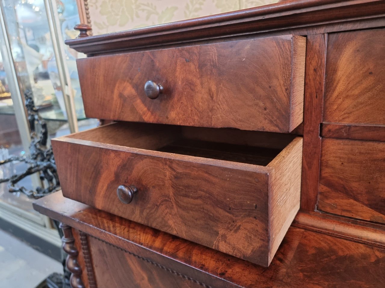 Rare Georgian Flame Mahogany Miniature Chest on Chest