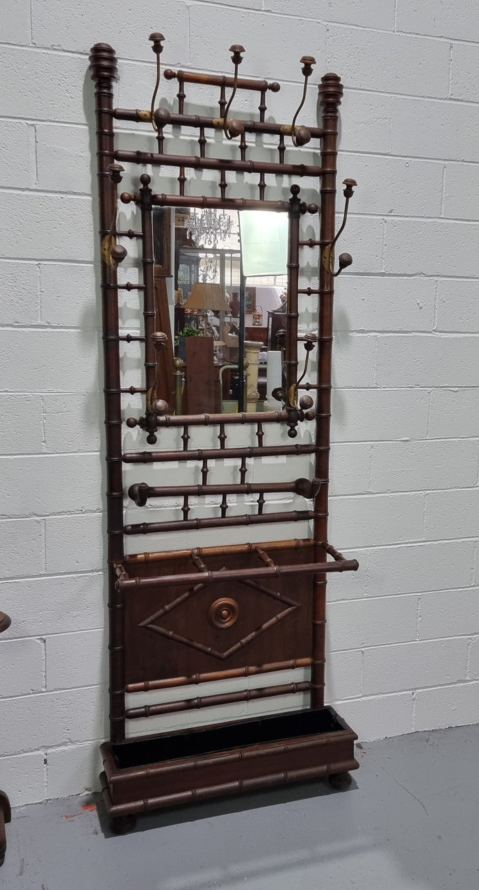 Stunning Antique French Faux Bamboo Hallstand