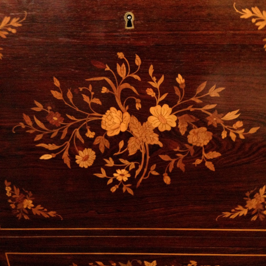 French Floral Marquetry Abattant