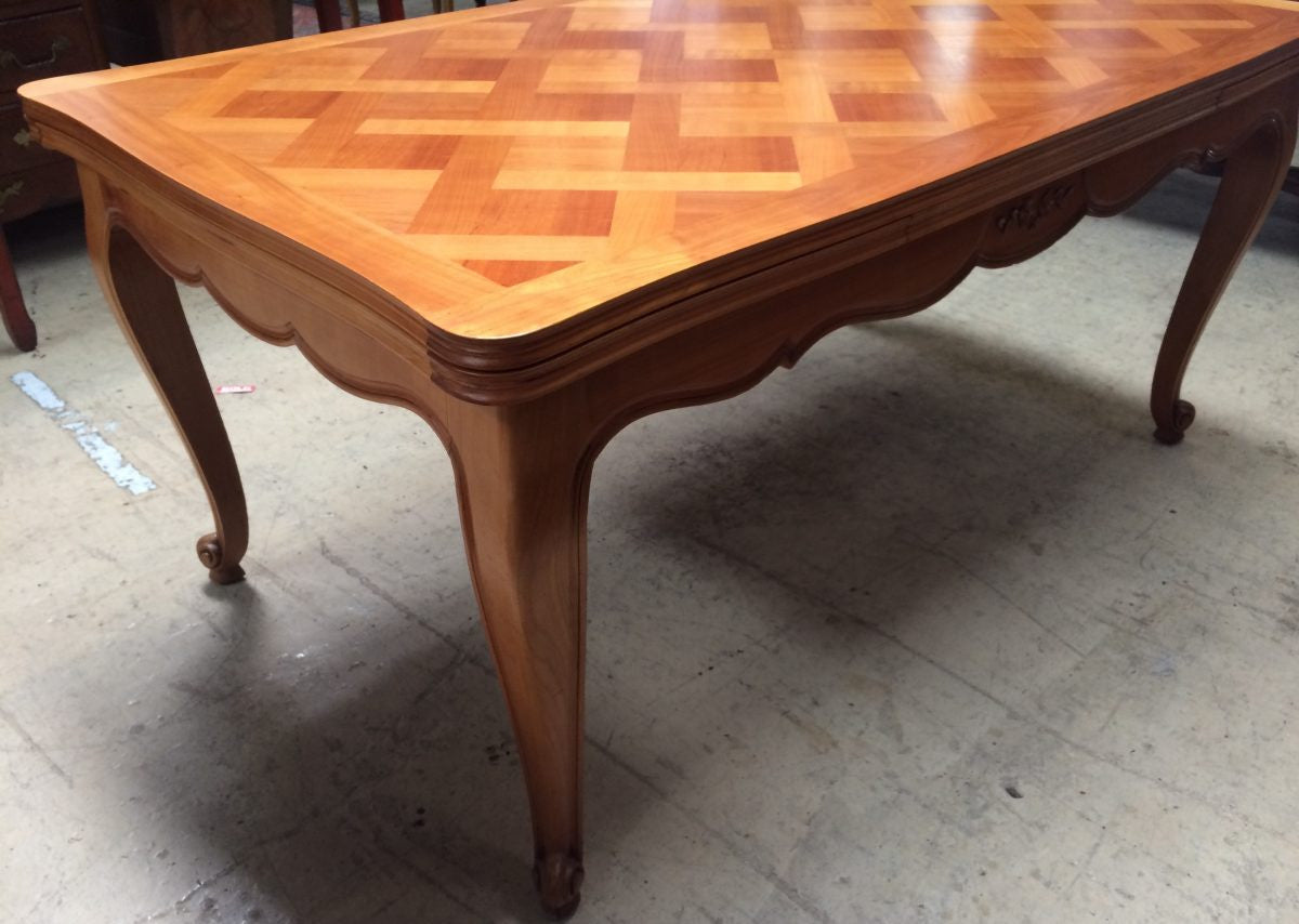 Cherrywood Parquetry Top Extension Dining Table