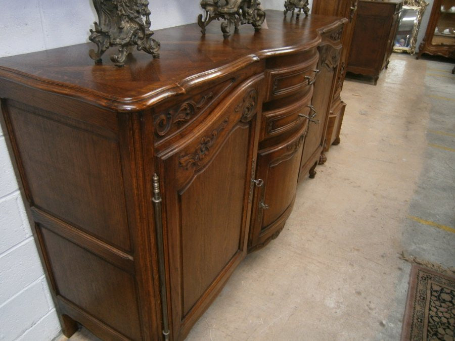 Antique French Oak Three Door Sideboard
