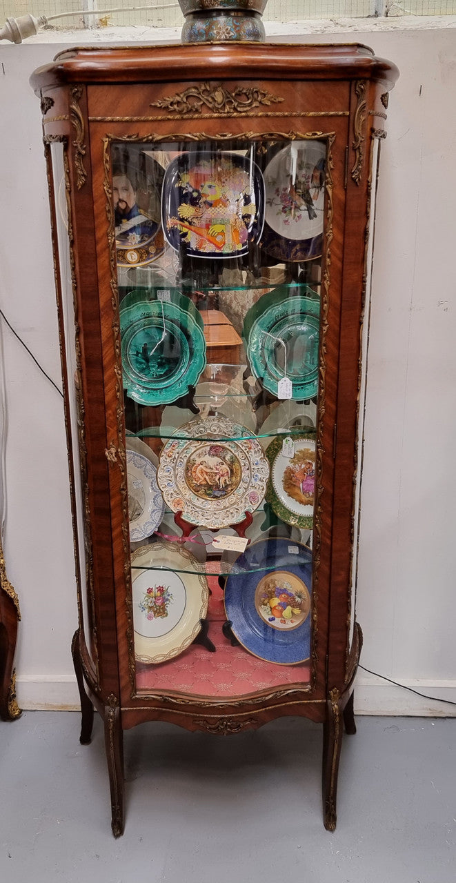 Stunning French Louis XV Style Walnut & Ormolu Vitrine
