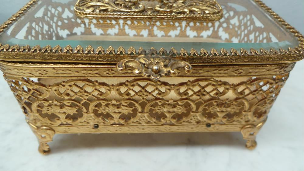 Gilt Filigree Jewellery Box