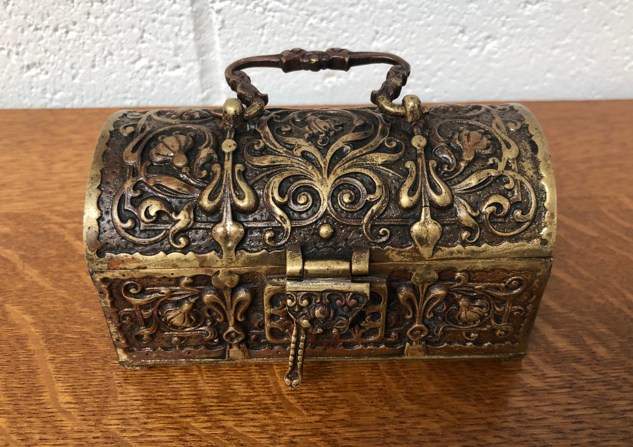 Late Victorian ormolu casket in original condition. Circa 1890.