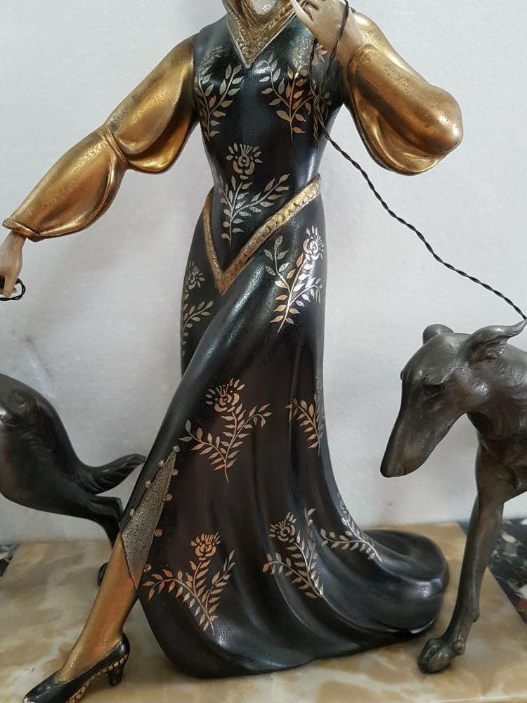 Signed Art Deco Figural Group