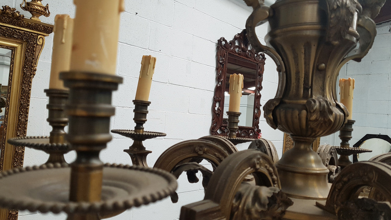 French Napoleon III Bronze Chandelier