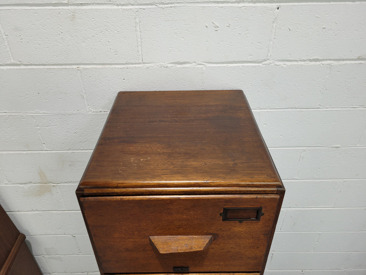 Blackwood four drawer filing cabinet in good original detailed condition.
