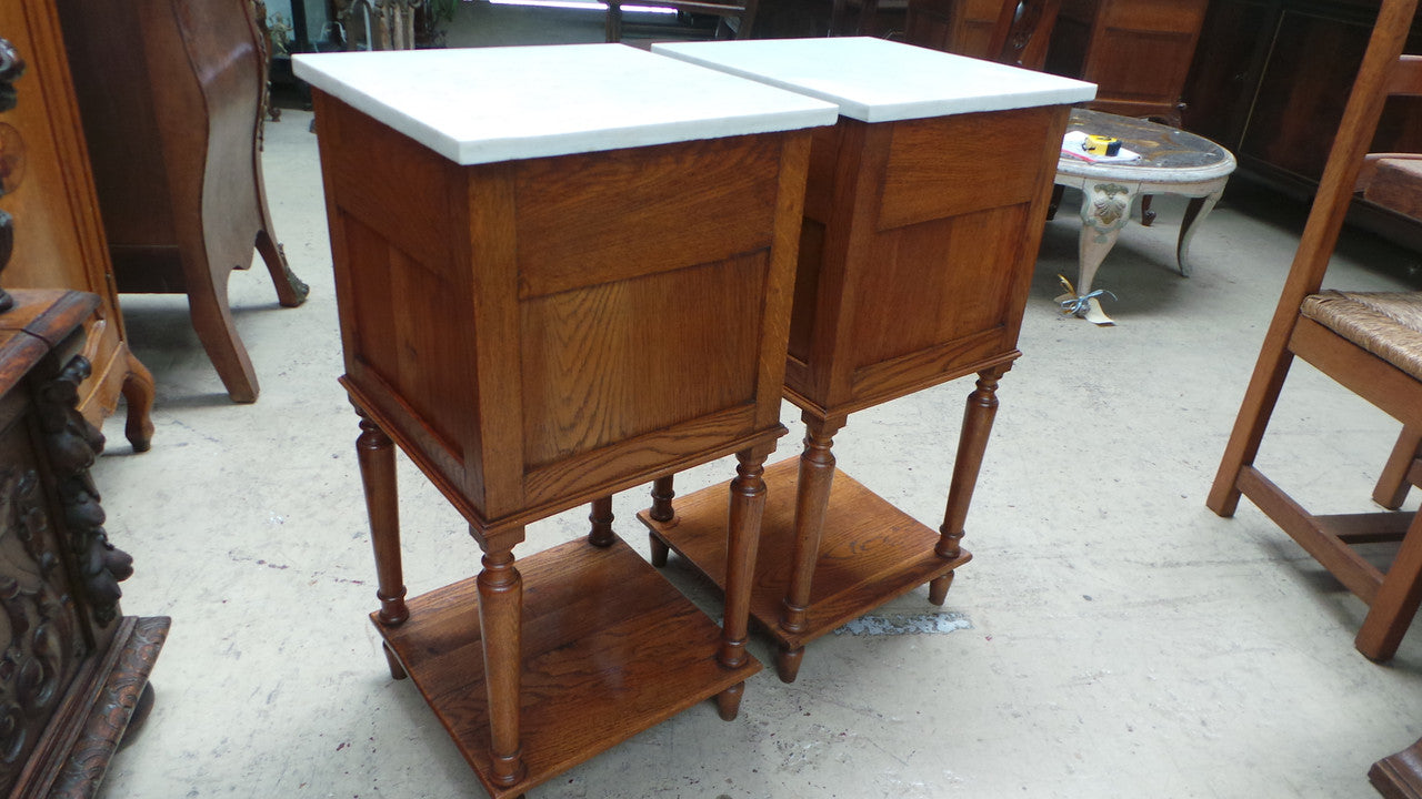 Pair of French Oak Bedside Cabinets-8