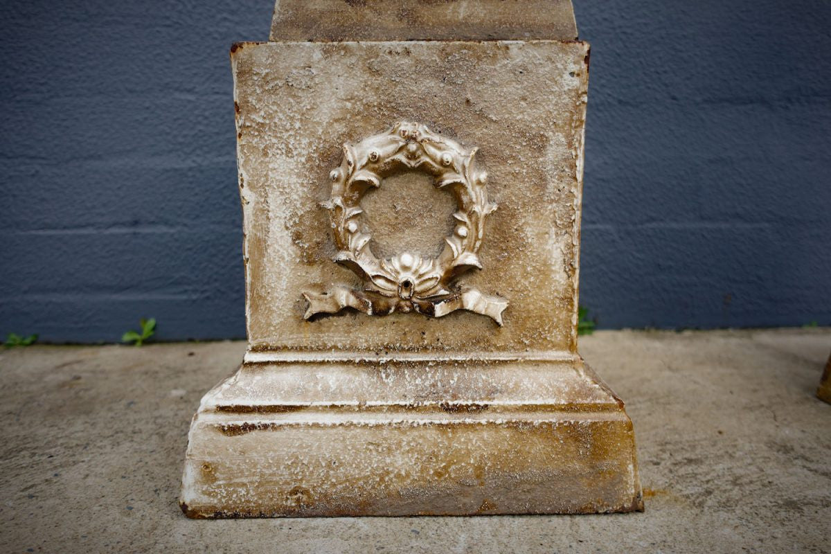 Pair Late Victorian Cast Iron Urns