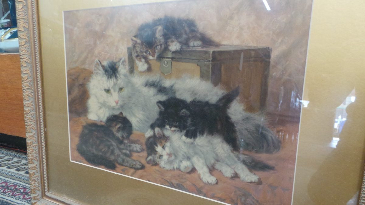 An Original Pears Print Of Kittens Playing
