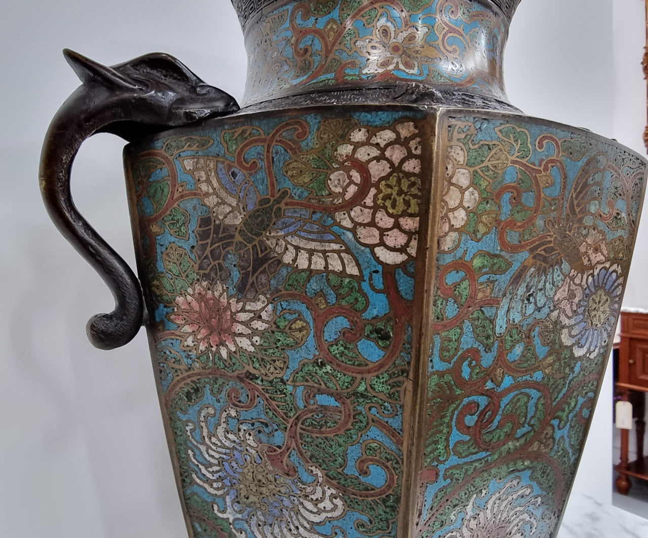 Superb Quality Japanese bronze and cloisonné vase in good original condition.