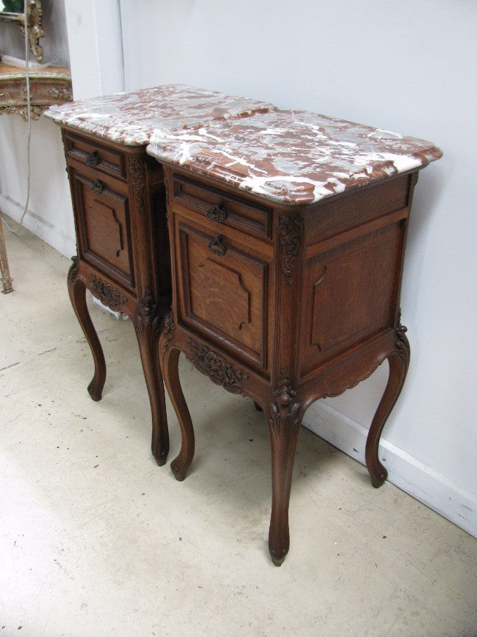 Pair of French Oak Bedside Cabinets-1