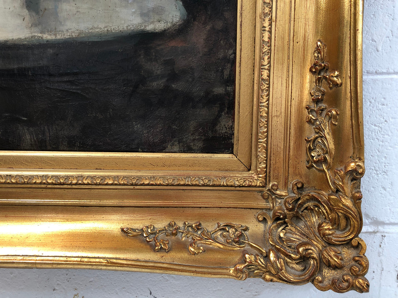 A very striking large Dutch signed oil on canvas painting. It has beautiful vibrant colours and has been sourced from France. It is in an original gilt frame and in good condition.