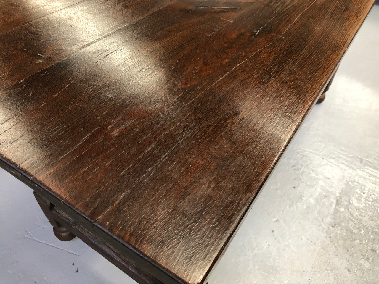 Early 19th Century French Oak petite size dining table. It seats six comfortably and would be ideal for an area with limited space. In very good original detailed condition.