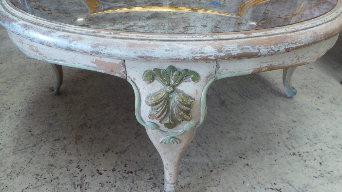 Unique and Exquisite French Hand painted Coffee Table