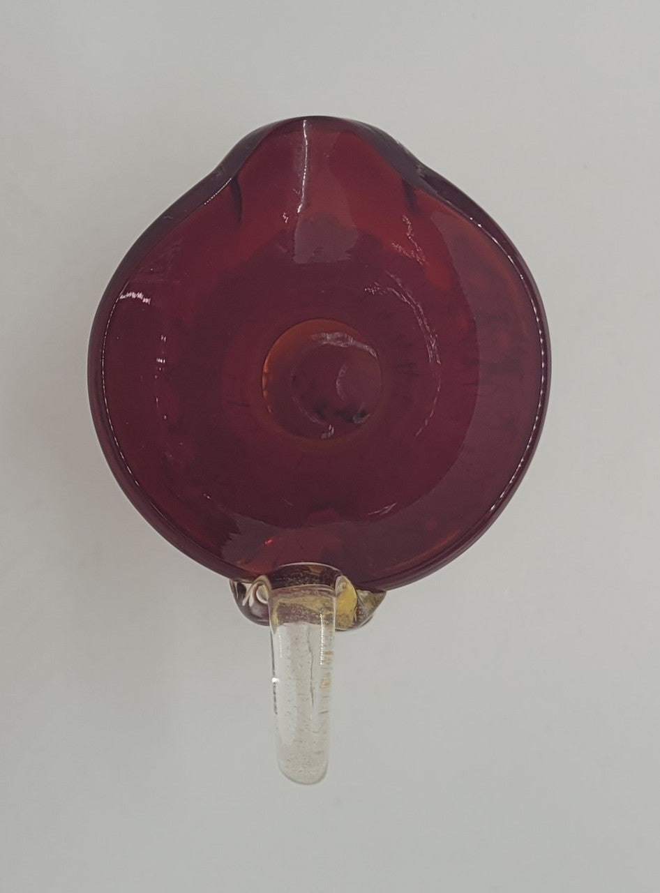 Beautiful Vintage Venetian red with gold handled glass jug.