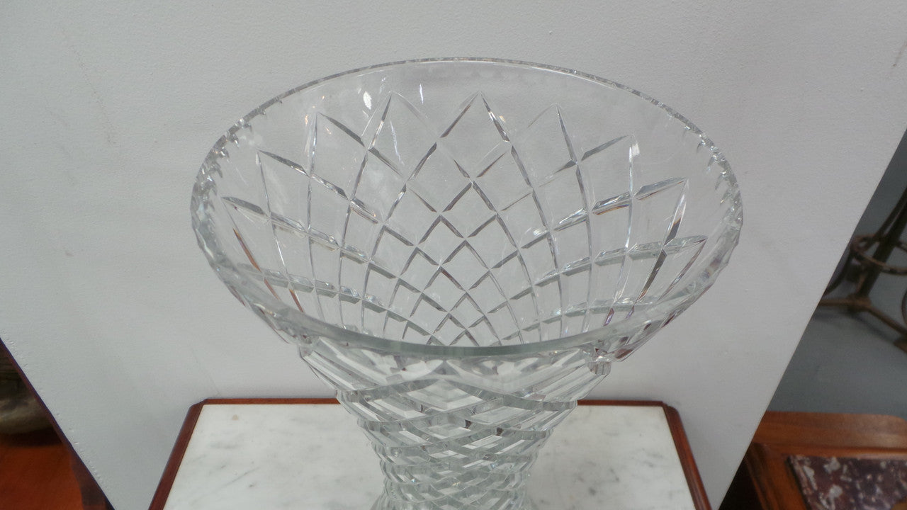 A Large Heavy Vintage Crystal Vase