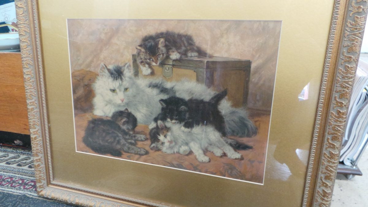An Original Pears Print Of Kittens Playing