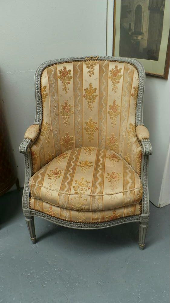Stunning Pair of French Upholstered Arm Chairs