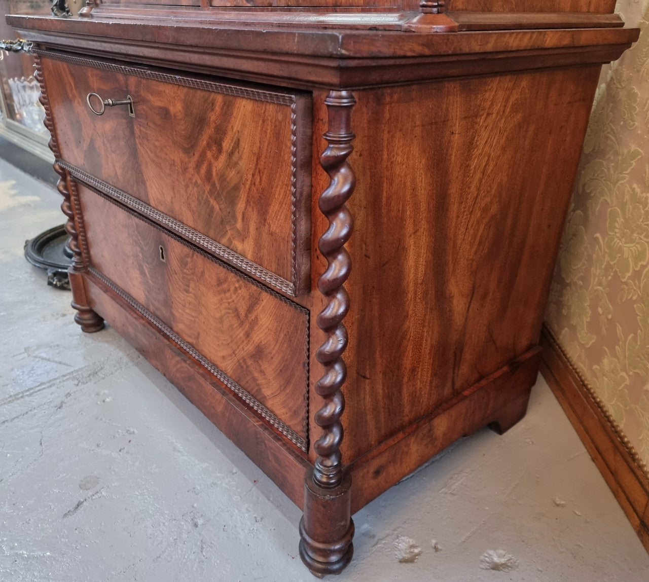 Rare Georgian Flame Mahogany Miniature Chest on Chest
