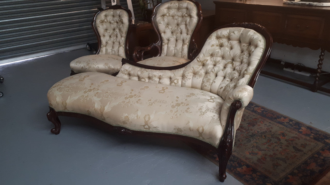 Mid Victorian Walnut Three Piece Lounge Suite