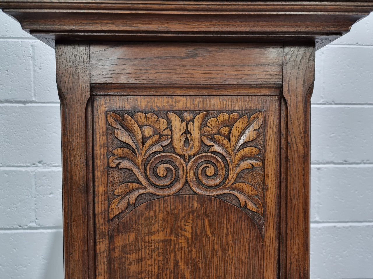 French Oak Henry II Style Pedestal with Carving to Trunk