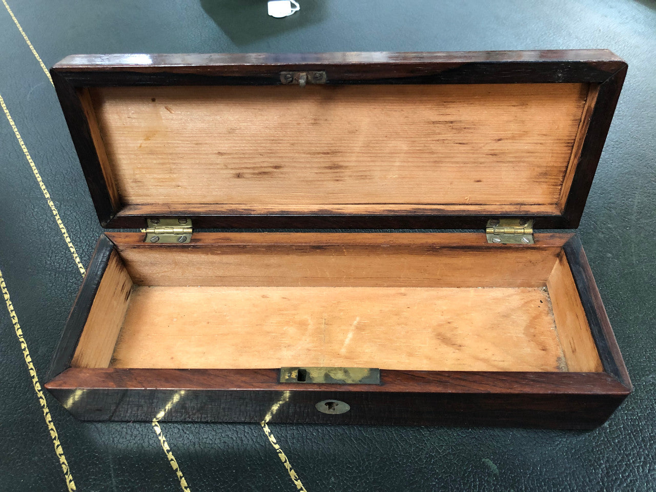 Antique Rosewood Inlaid Mother Of Pearl Box. Please note this doesn't come with a key. In good original condition.