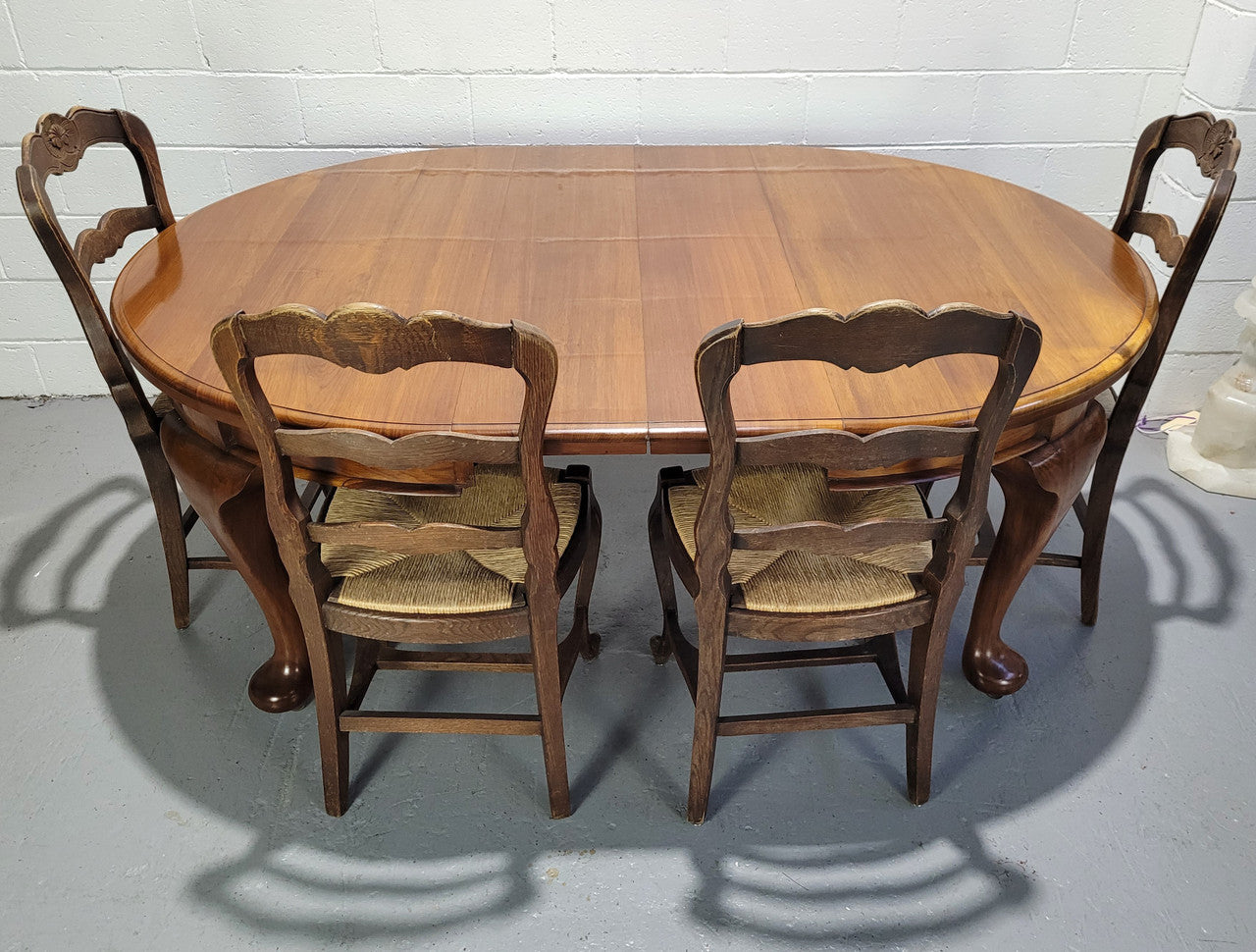 Period blackwood two leaf extension table. It can comfortably sit six people and eight when extend. It is in good original detailed condition.
