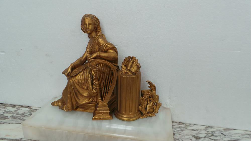 French Gilt Lady Statue