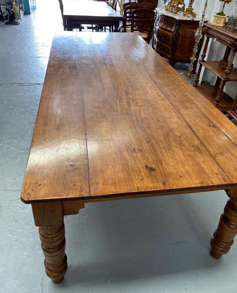 Beautiful Australian Antique farmhouse table made from Kauri Pine and originally used in an old Bakery.
Table would easily seat 12 to 14 people. It is in good detailed condition with heaps of character.