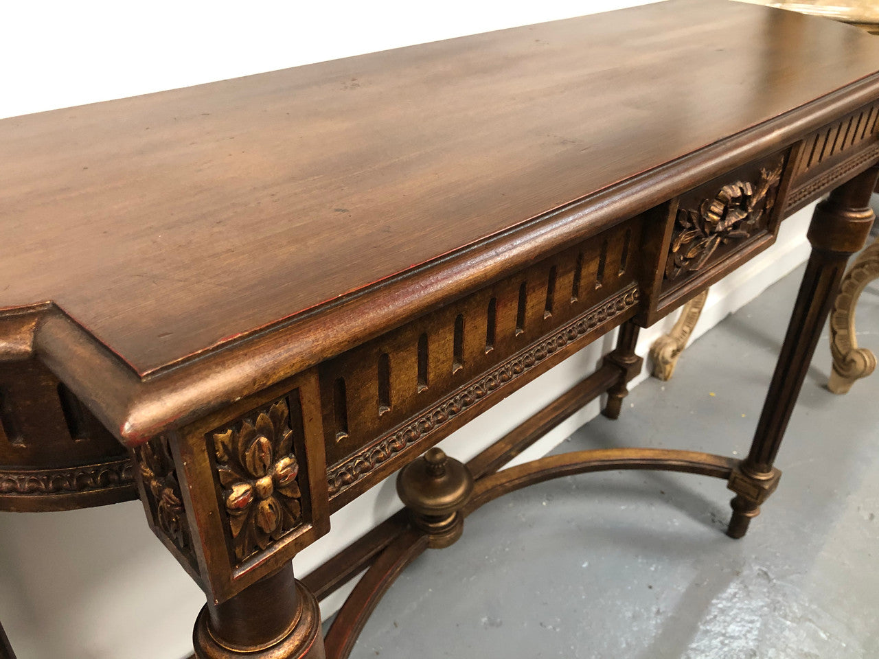 Hard to find 19th Century Louis XV gilded walnut console table in very good condition.