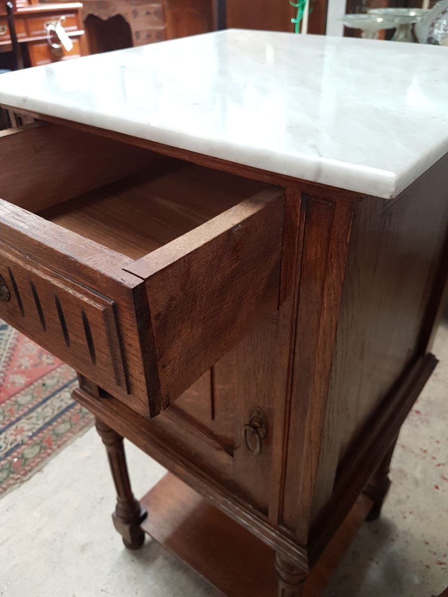 French Oak Bedside Cabinets-1