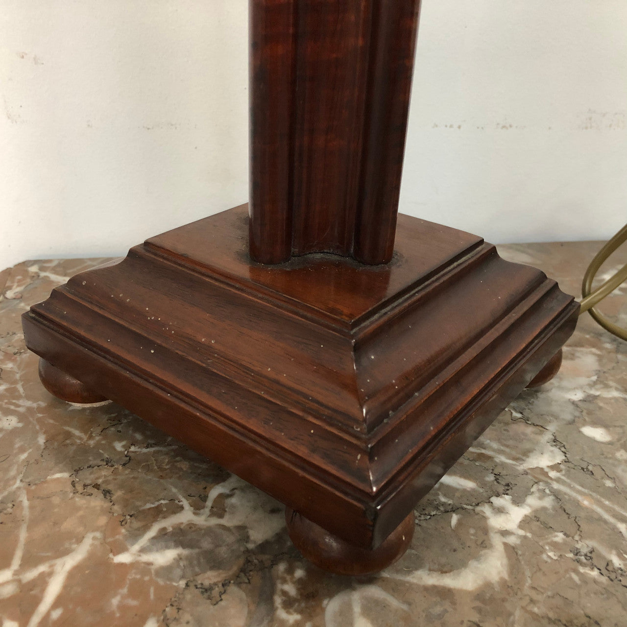 Very nice Australian cedar carved lamp base. It is in good working condition.