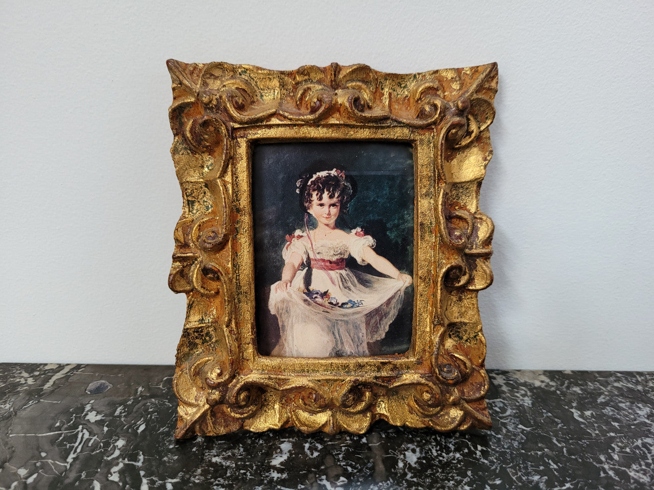 Two Italian framed prints in decorative gilt frames. In good original condition. Can be purchased as a pair or individually for $25- each.