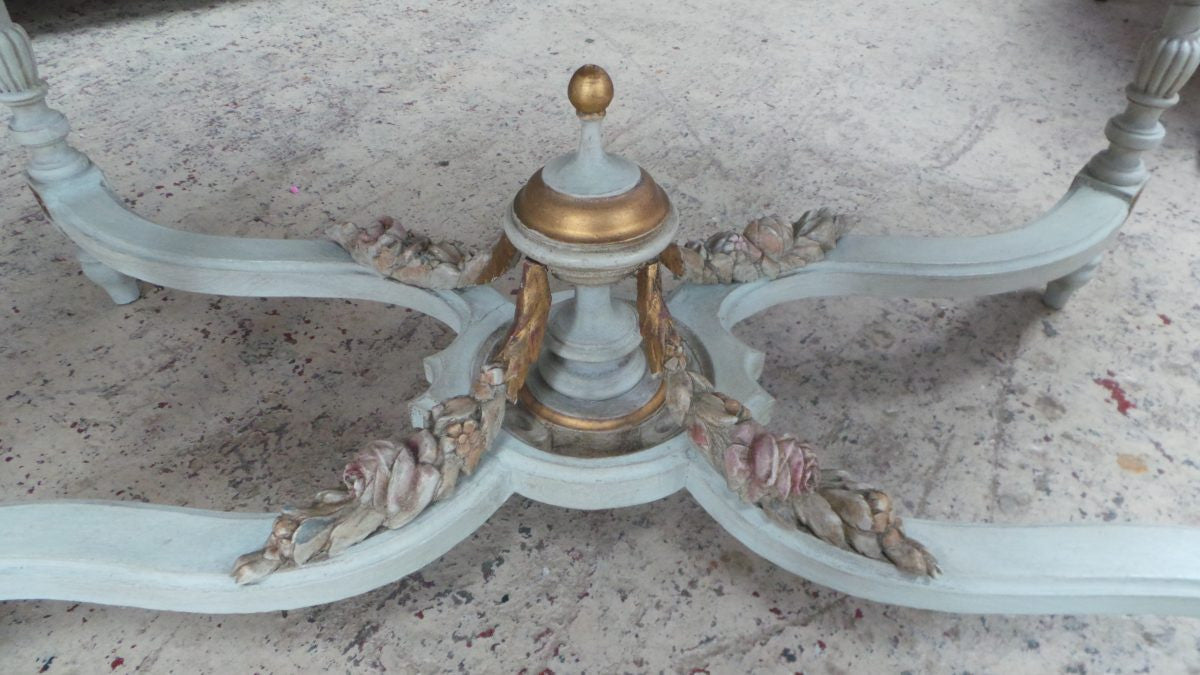 Antique French Carved Oval Table